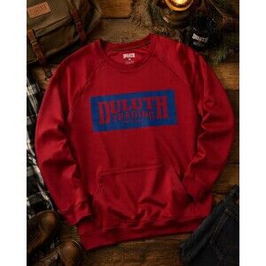 Duluth Trading Co Mens Sweatshirt 2XL Red Pullover Logo Kangaroo Pocket Outdoor